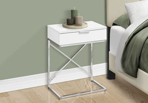 Accent Side Table with Storage Drawer - Contemporary Design