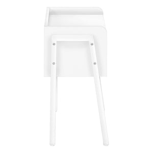 Accent Table Side Contemporary Modern Design with Storage Cubby - Multiple Colors