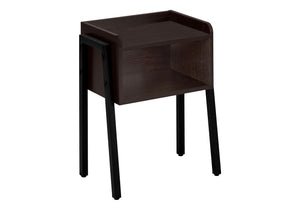 Accent Table Side Contemporary Modern Design with Storage Cubby - Multiple Colors