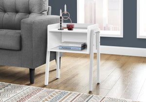 Accent Table Side Contemporary Modern Design with Storage Cubby - Multiple Colors