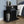 Black Accent Side Table with Six Open Shelves - Contemporary Wood