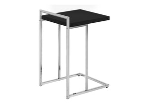 C-Shaped Accent Table with Modern Metal Base - Black, Gray, Dark Brown, Dark Gray, White