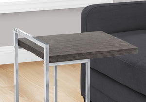 C-Shaped Accent Table with Modern Metal Base - Black, Gray, Dark Brown, Dark Gray, White