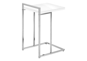 C-Shaped Accent Table with Modern Metal Base - Black, Gray, Dark Brown, Dark Gray, White