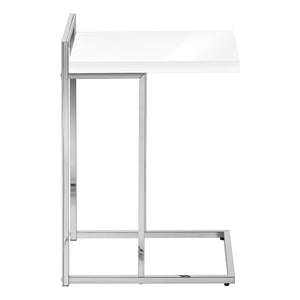 C-Shaped Accent Table with Modern Metal Base - Black, Gray, Dark Brown, Dark Gray, White