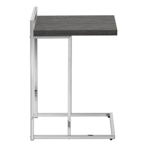 C-Shaped Accent Table with Modern Metal Base - Black, Gray, Dark Brown, Dark Gray, White
