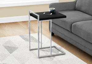C-Shaped Accent Table with Modern Metal Base - Black, Gray, Dark Brown, Dark Gray, White