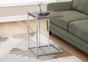 C-Shaped Accent Table with Modern Metal Base - Black, Gray, Dark Brown, Dark Gray, White