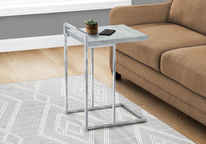 C-Shaped Accent Table with Modern Metal Base - Black, Gray, Dark Brown, Dark Gray, White