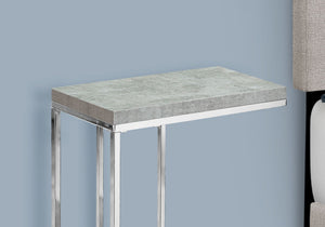 C-Shaped Accent Table with Tempered Glass Top - Gray, Dark Gray, or White