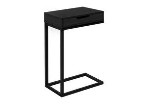 C-Shaped Accent Table with Storage Drawer – Multiple Colors