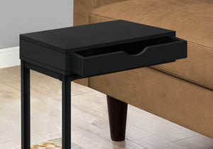 C-Shaped Accent Table with Storage Drawer – Multiple Colors