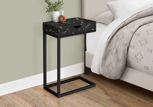 C-Shaped Accent Table with Storage Drawer - Black or Gold