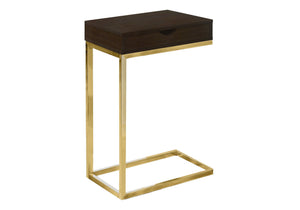 C-Shaped Accent Table with Storage Drawer - Black or Gold