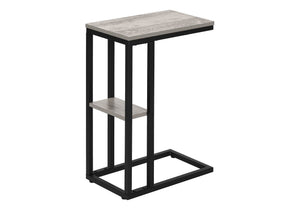 C-Shaped Marble Look Accent Table with Metal Frame - Multiple Colors