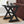 Compact Square Accent End Table with Trestle Base - White, Dark Brown, or Black