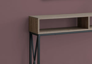 Contemporary Console Table with Metal X-Frame - Light Brown, Dark Brown, Dark Gray