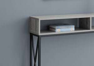 Contemporary Console Table with Metal X-Frame - Light Brown, Dark Brown, Dark Gray