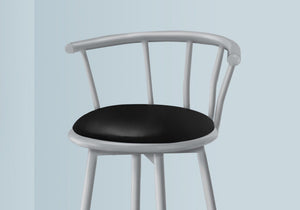 Contemporary Modern Swivel Bar Stool Set with Full Back - White or Pearl Silver