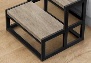 Contemporary Step Ladder Stool with Wood-Look Laminate Steps - Taupe
