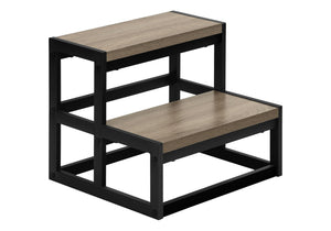 Contemporary Step Ladder Stool with Wood-Look Laminate Steps - Taupe