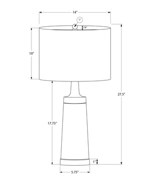 Contemporary Table Lamp with Linen Shade - Black & Cream