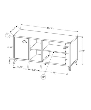 Contemporary TV Stand Console with Storage Cabinet - White or Dark Gray