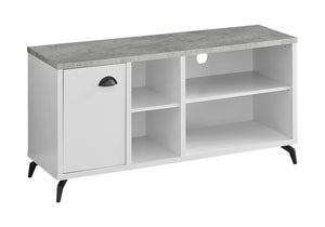 Contemporary TV Stand Console with Storage Cabinet - White or Dark Gray