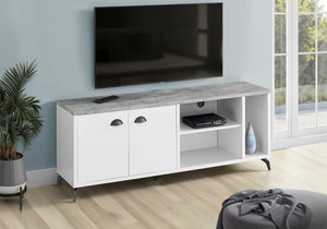 Contemporary TV Stand Console with Storage Cabinet - White or Dark Gray