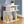 Contemporary Wood Accent Table with 6 Shelves - Multiple Colors