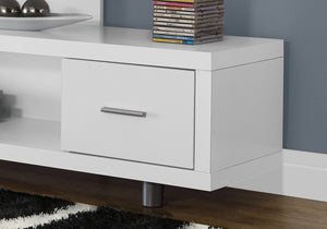 Contemporary Wood TV Stand with Storage Cabinet - Black, White, Dark Brown