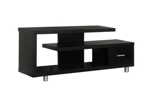 Contemporary Wood TV Stand with Storage Cabinet - Black, White, Dark Brown
