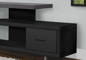 Contemporary Wood TV Stand with Storage Cabinet - Black, White, Dark Brown
