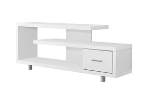 Contemporary Wood TV Stand with Storage Cabinet - Black, White, Dark Brown