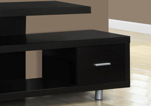 Contemporary Wood TV Stand with Storage Cabinet - Black, White, Dark Brown