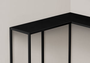 Corner Accent Console Table with L-Shaped Design - Black
