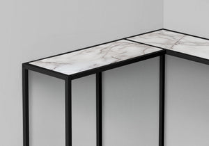 Corner Accent Console Table with Unique L-Shaped Design - Multiple Colors