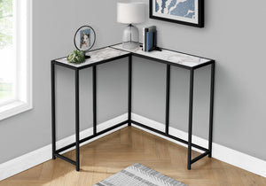 Corner Accent Console Table with Unique L-Shaped Design - Multiple Colors