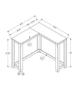 Corner Wood Console Table with Two-Tier Shelf - Multiple Colors