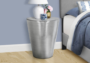 Drum Accent Side Table with Hammered Metal Finish - Gray or Dark Gray