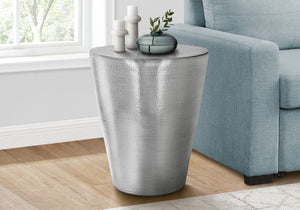 Drum Accent Side Table with Hammered Metal Finish - Gray or Dark Gray
