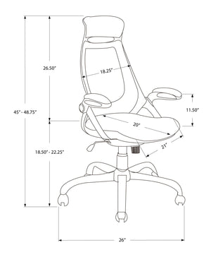 Ergonomic Adjustable Height Swivel Office Chair with Armrests - Black or White