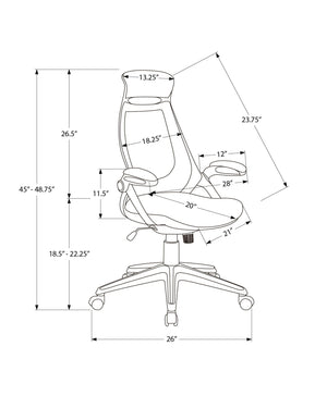 Ergonomic Adjustable Height Swivel Office Chair with Armrests - Black or White