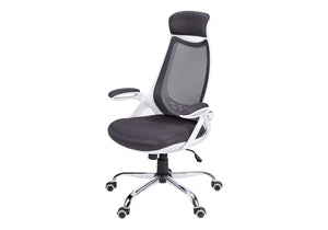 Ergonomic Adjustable Height Swivel Office Chair with Armrests - Black or White