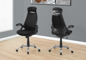Ergonomic Adjustable Height Swivel Office Chair with Armrests - Black or White