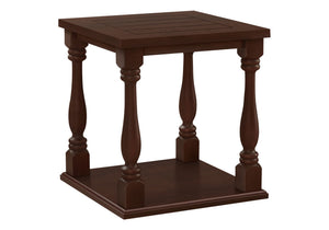 Espresso 2-Tier Square Accent Table with Bottom Shelf - Traditional