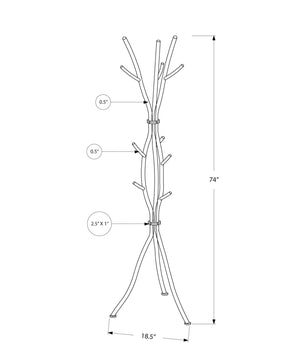 Freestanding Coat Rack Hall Tree with 11 Hooks - Metal - Black, Gray, or White