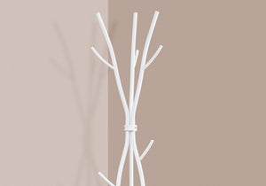 Freestanding Coat Rack Hall Tree with 11 Hooks - Metal - Black, Gray, or White