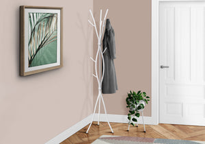 Freestanding Coat Rack Hall Tree with 11 Hooks - Metal - Black, Gray, or White