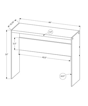 Glossy Surface Accent Console Table with Glass Sides - White or Gray